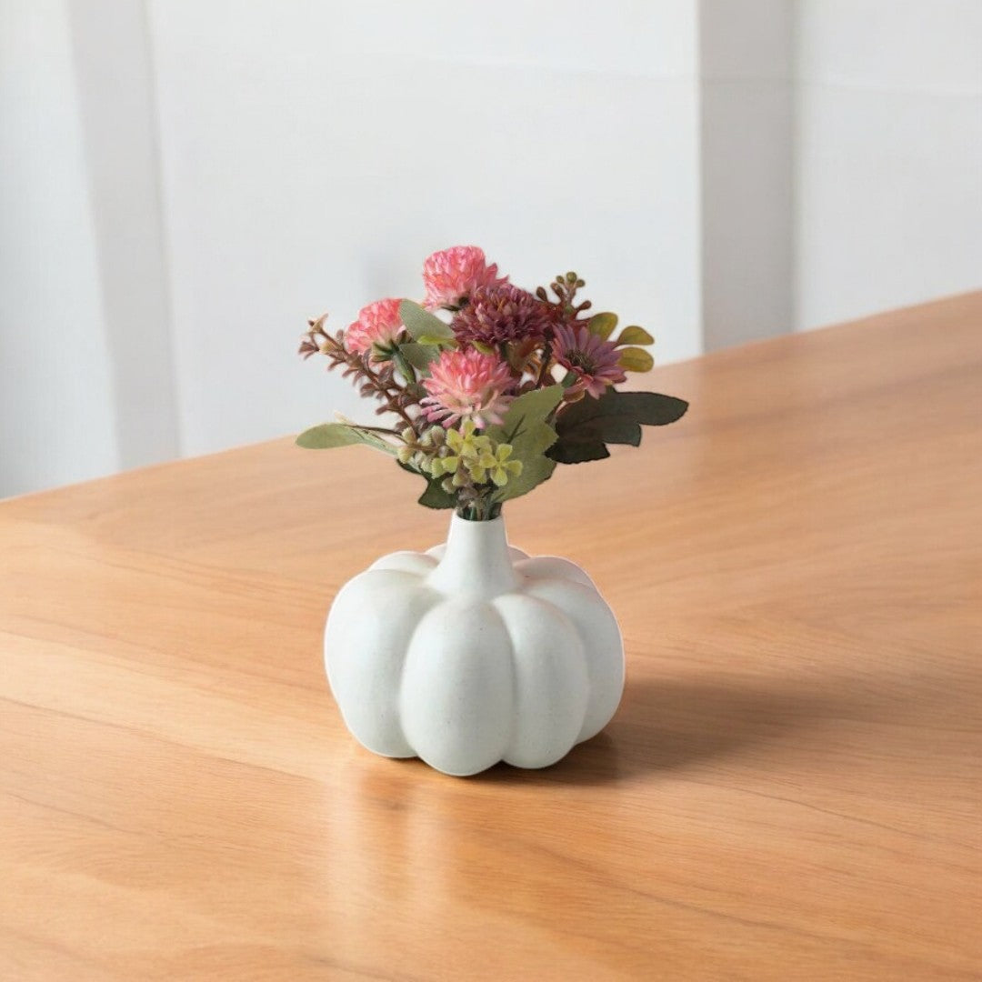 Pumpkin-Shaped Ceramic Vase - Set of 2