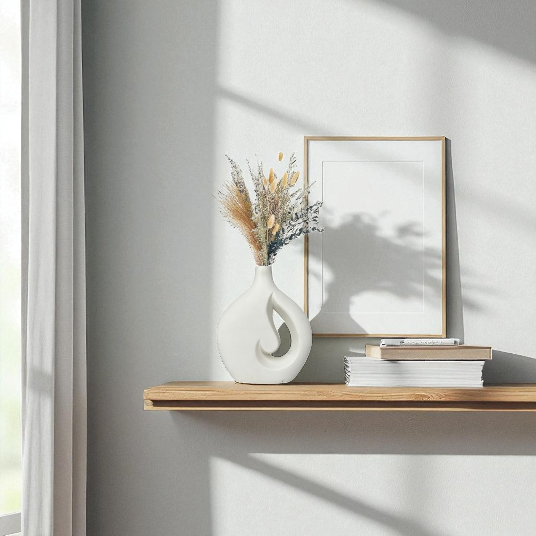 Serenity Swirl Ceramic Vase (White)