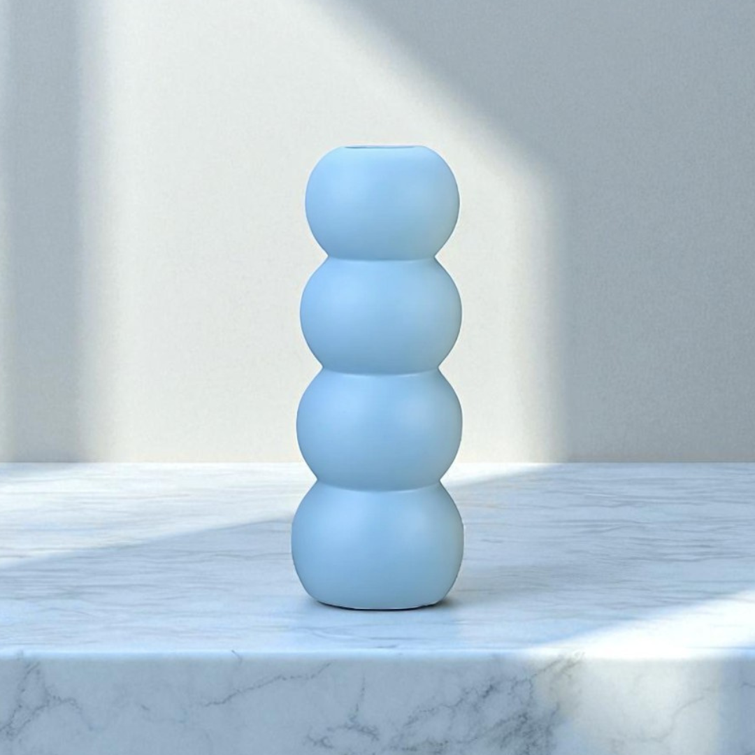 Bubble Ceramic Vase - Matte Blue