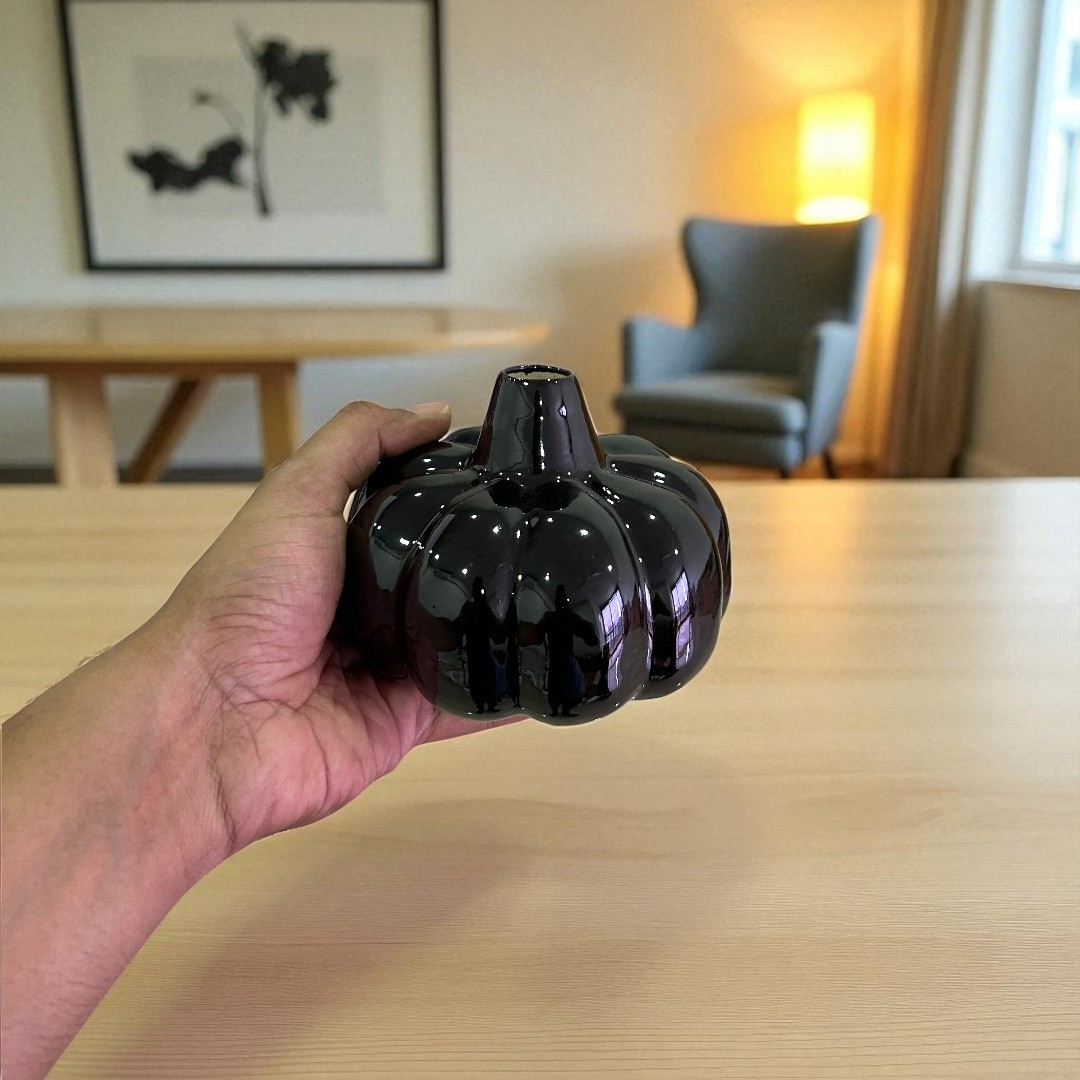 Pumpkin-Shaped Ceramic Vase - Set of 2