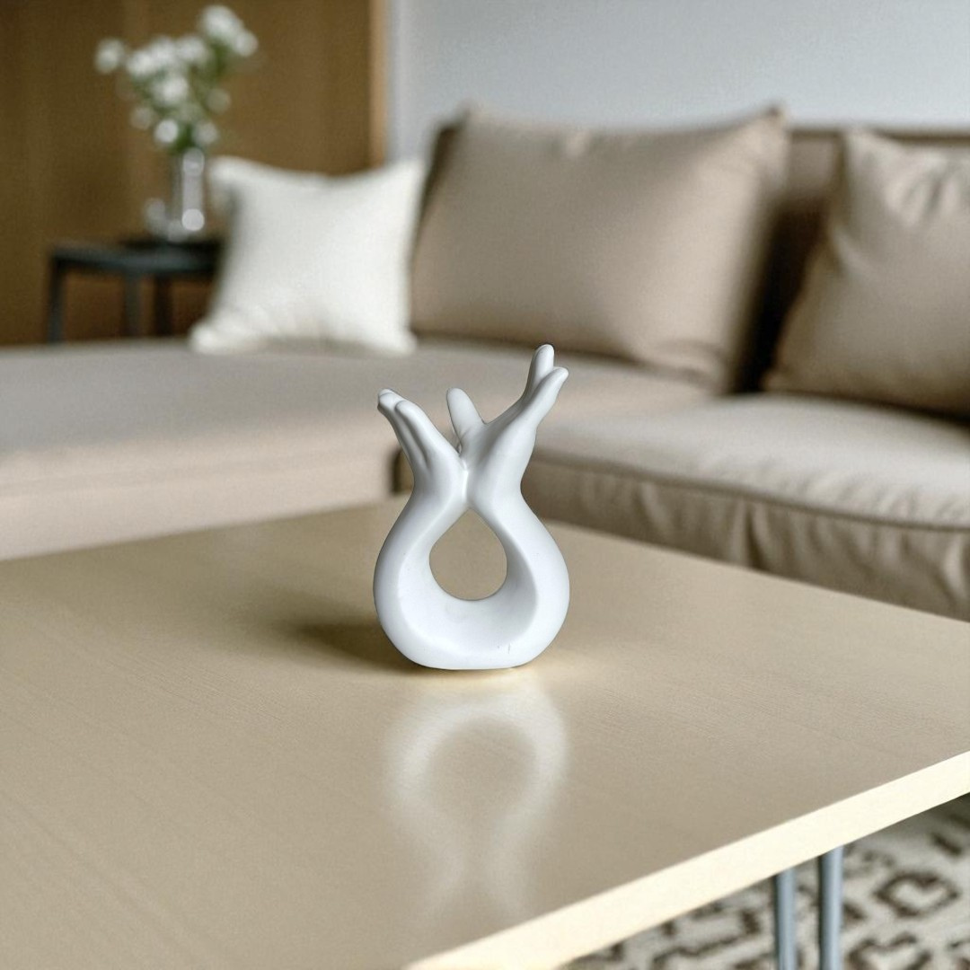 Hand Sculpture Decor - White