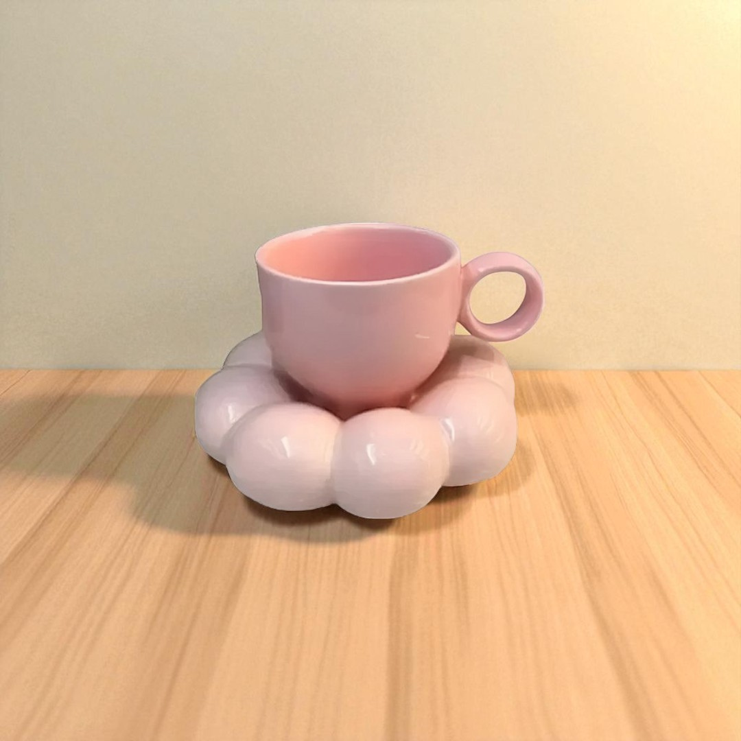 Pink Cloud Mug & Saucer