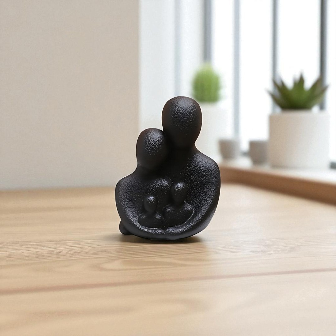 Miniature Family Love Sculpture - Black