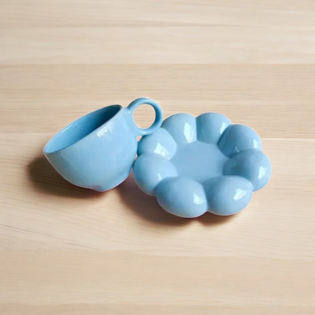 Blue Cloud Mug & Saucer
