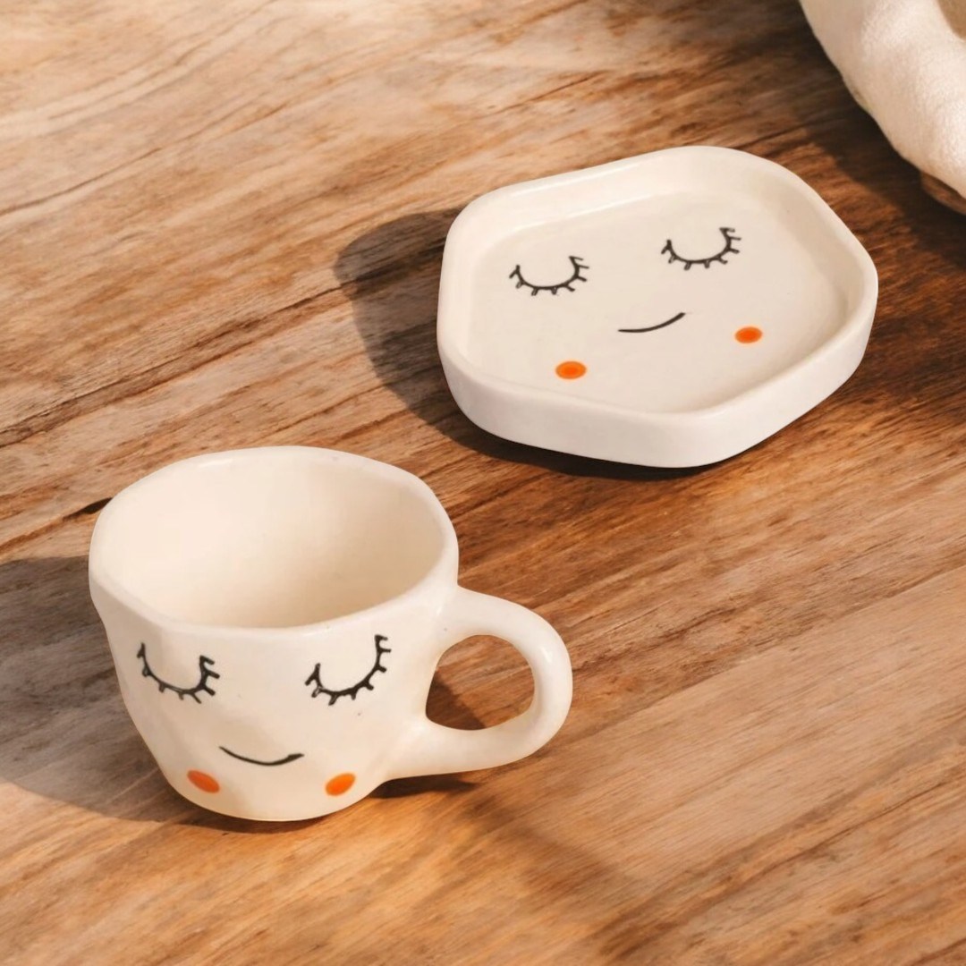 Smiley Face Mug & Saucer
