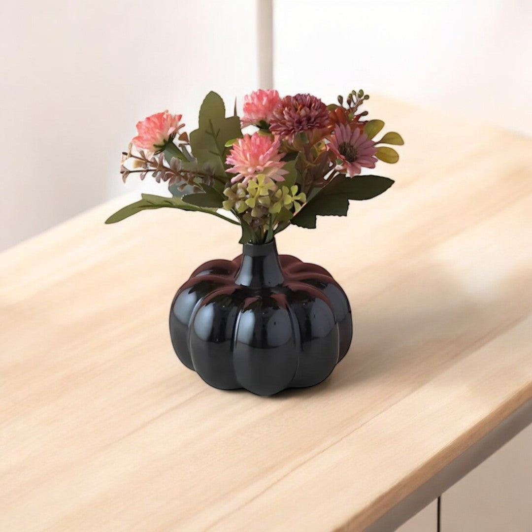 Pumpkin-Shaped Ceramic Vase - Set of 2