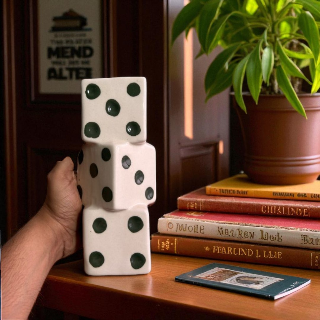 Stacked Dice Ceramic Vase