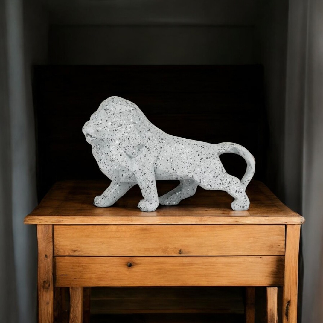 Geometric Lion Sculpture