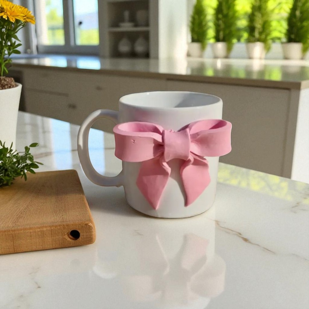 Pink Bow Ceramic Mug