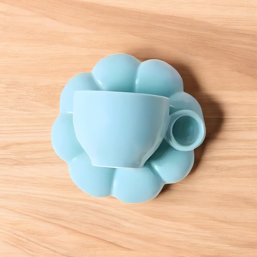 Blue Cloud Mug & Saucer