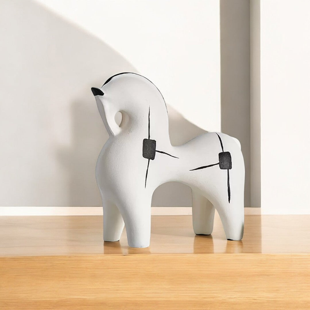 Minimalist Nordic Horse Sculpture