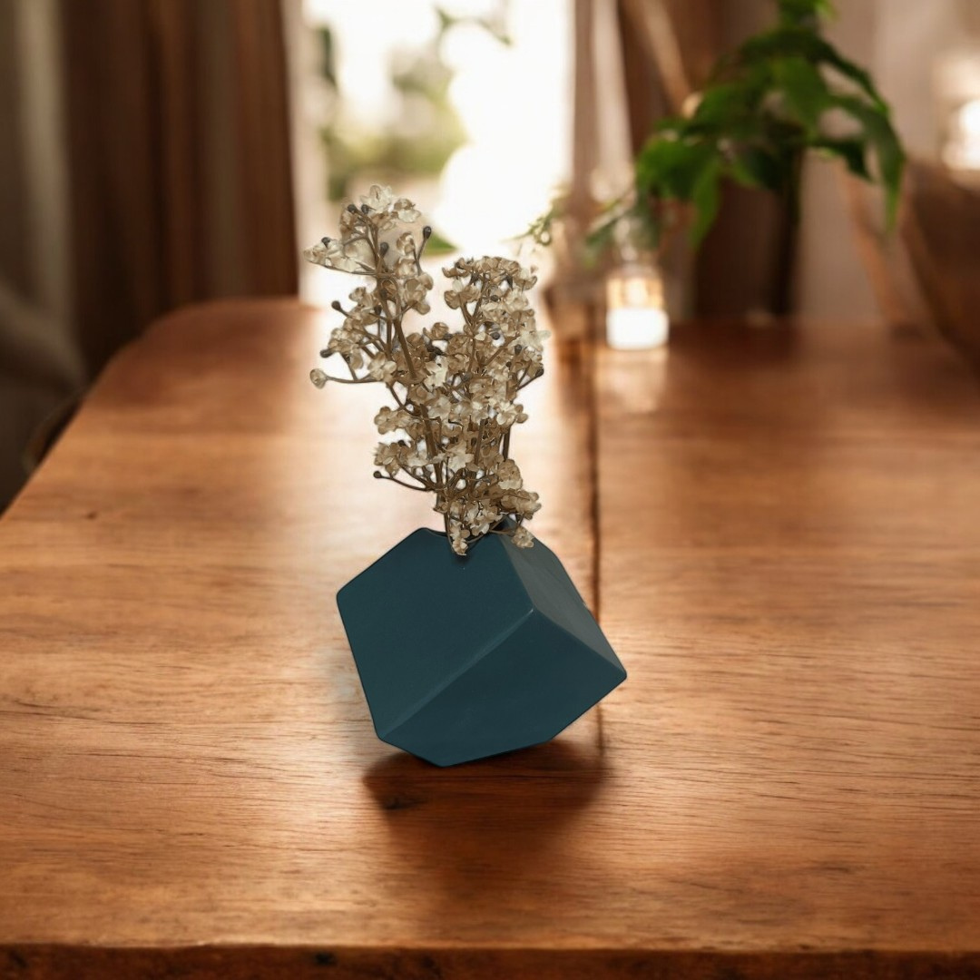 Tilted Square Ceramic Vase