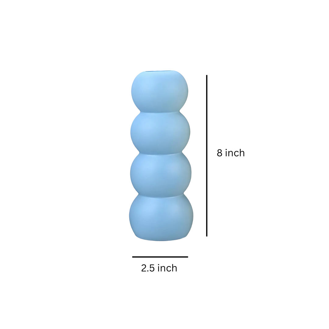 Bubble Ceramic Vase - Matte Blue