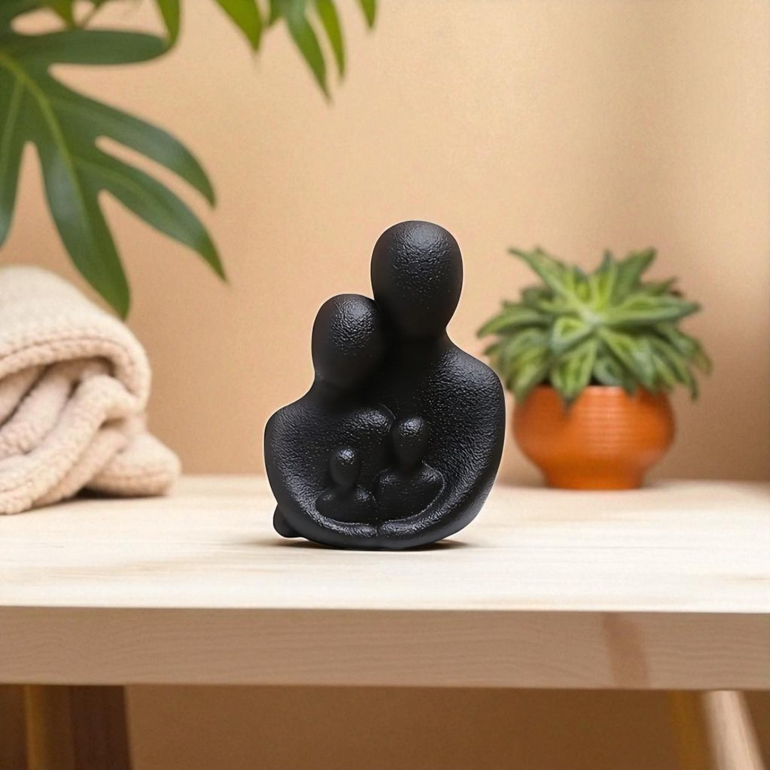 Miniature Family Love Sculpture - Black