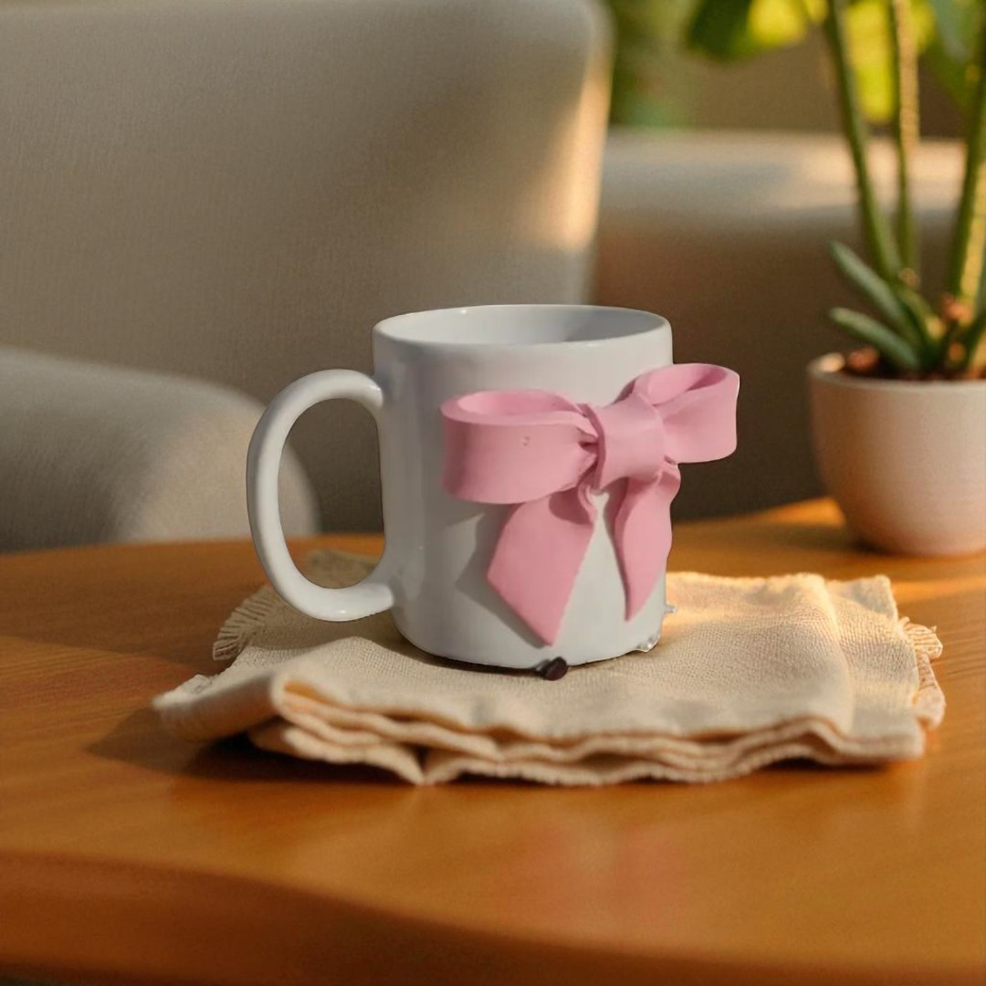 Pink Bow Ceramic Mug
