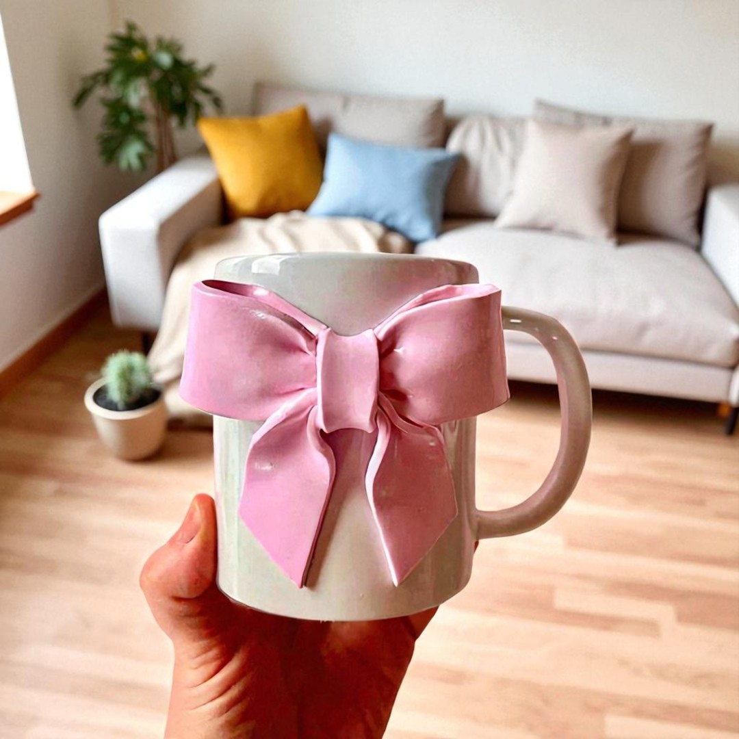 Pink Bow Ceramic Mug