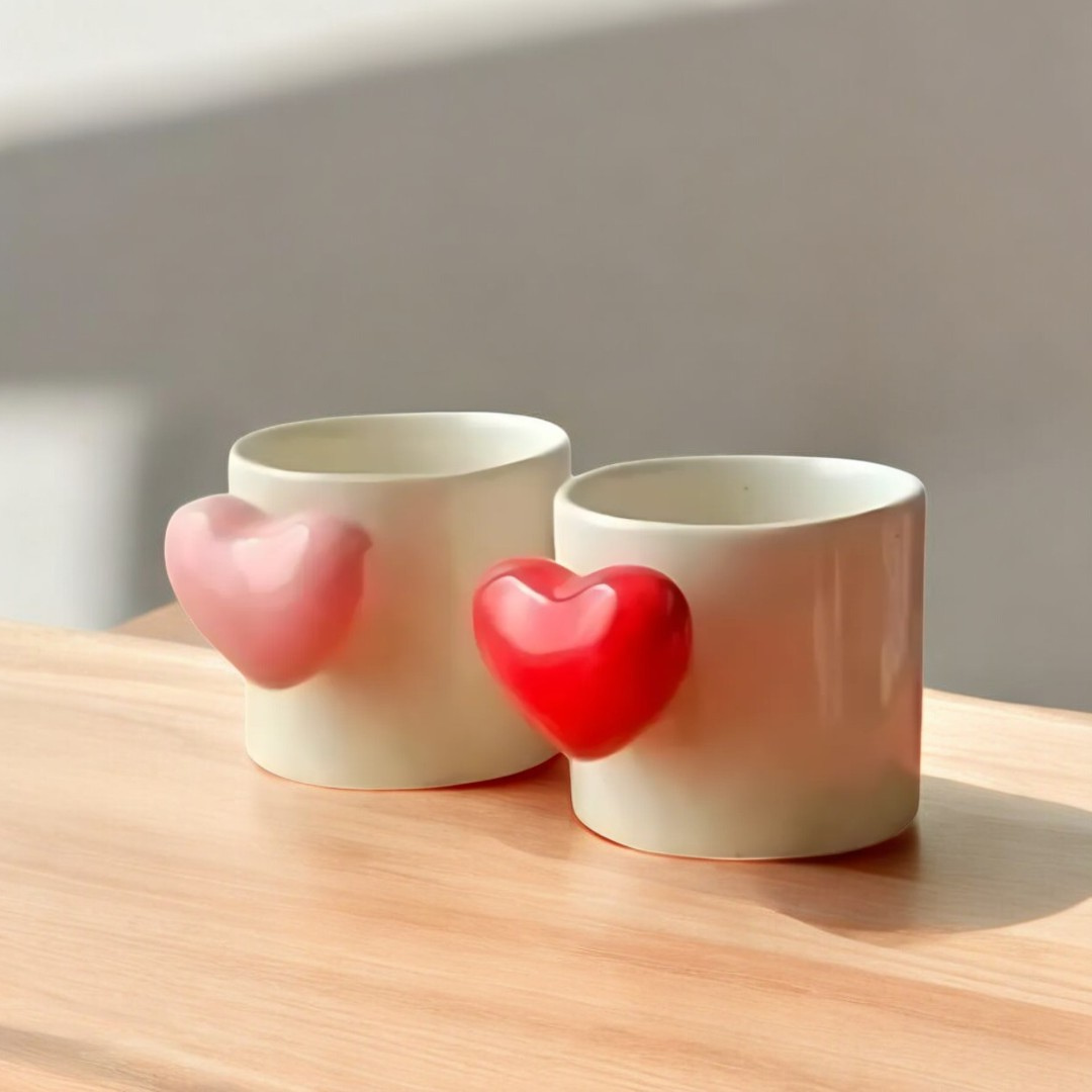 Pop Heart Coffee Mug - Set of 2