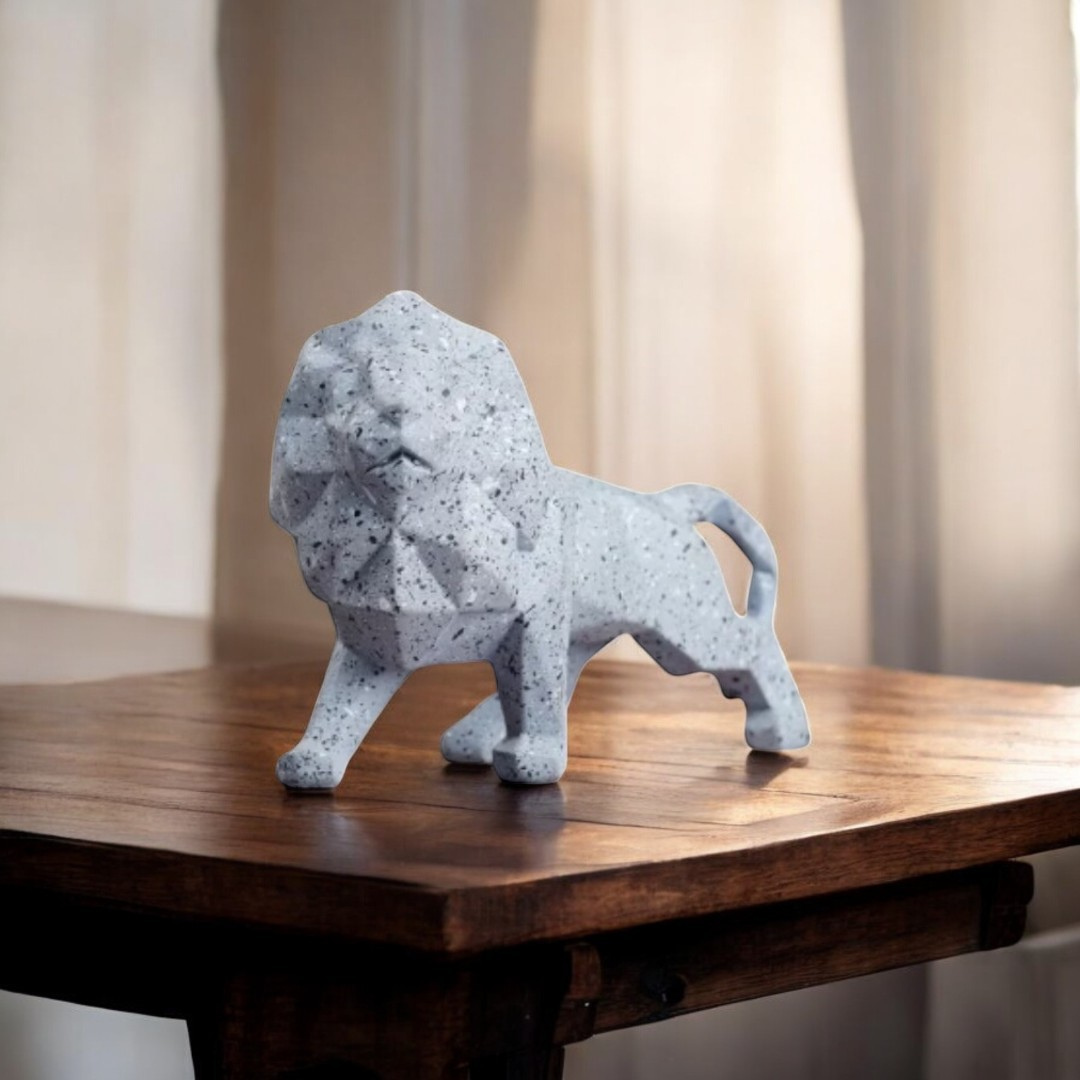 Geometric Lion Sculpture