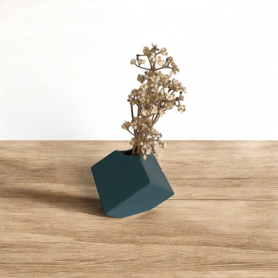 Tilted Square Ceramic Vase