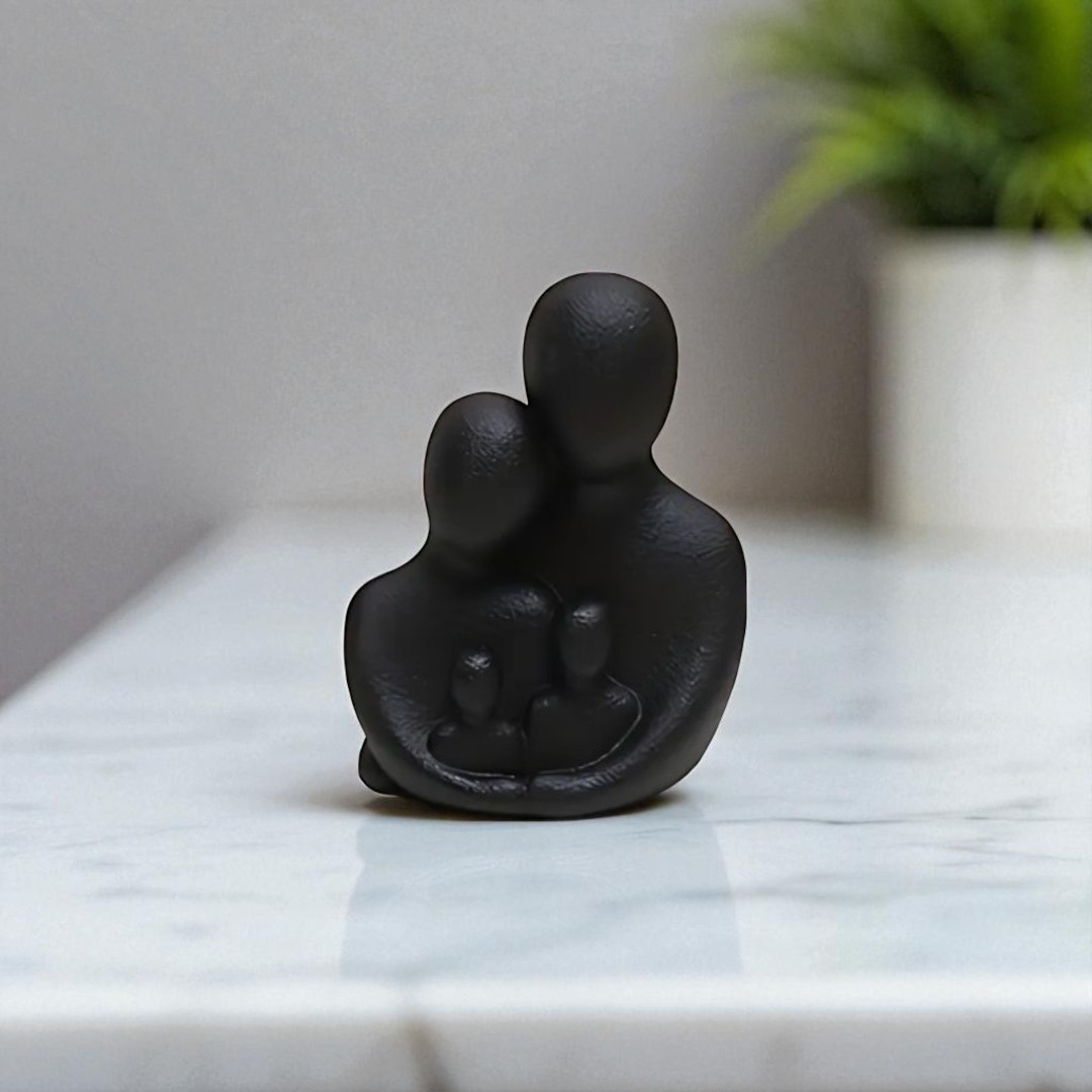 Miniature Family Love Sculpture - Black