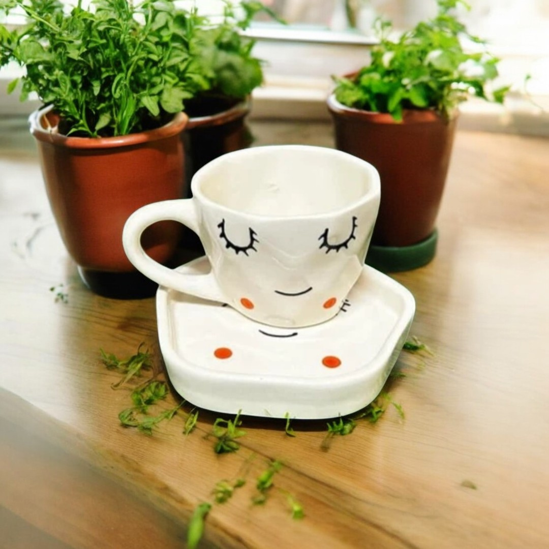 Smiley Face Mug & Saucer