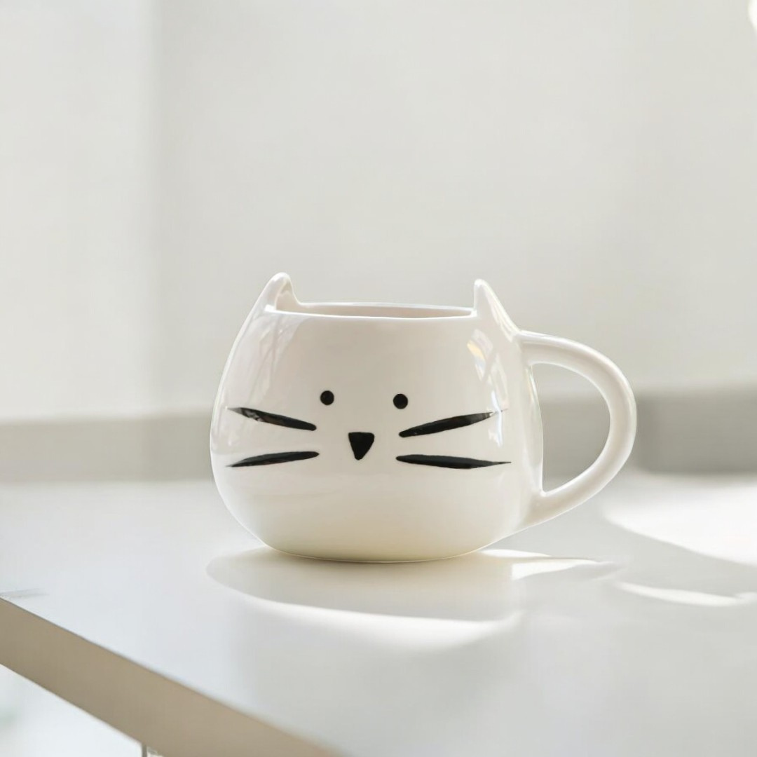 Cute Cat Coffee Mug - Set of 2
