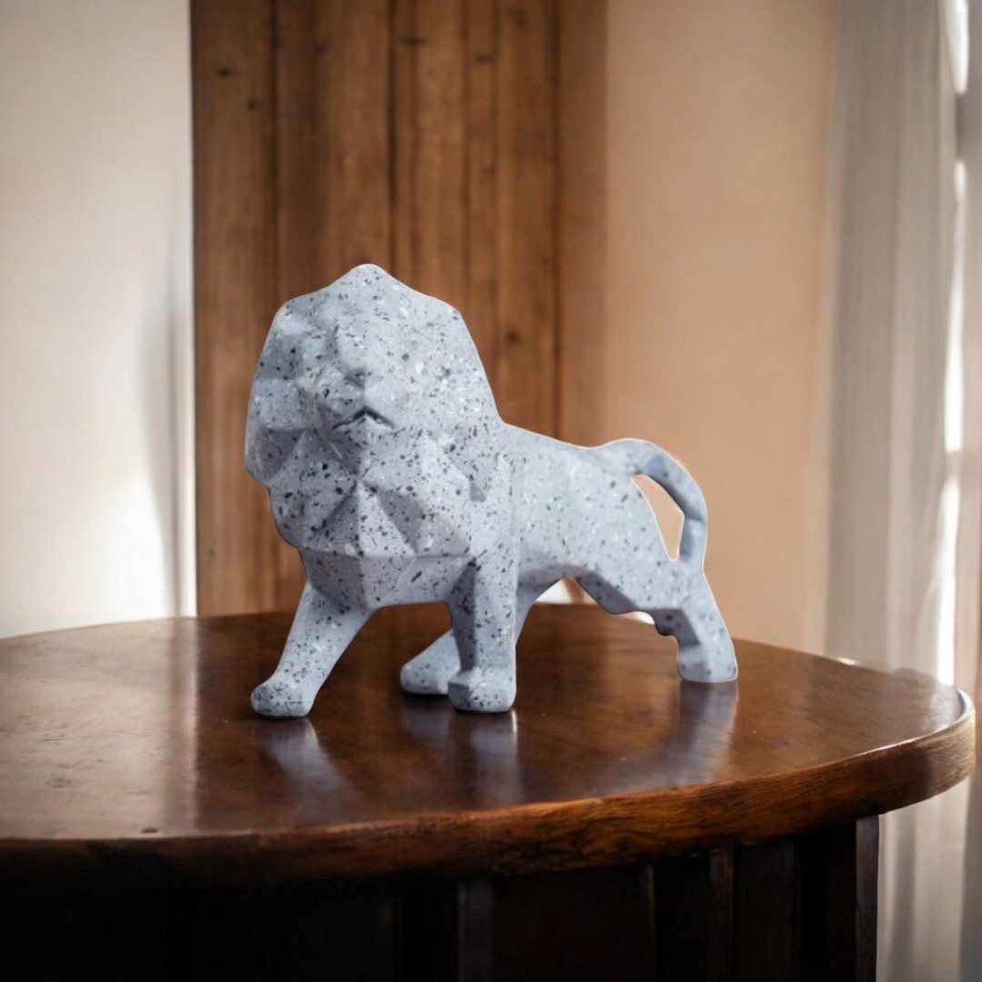 Geometric Lion Sculpture