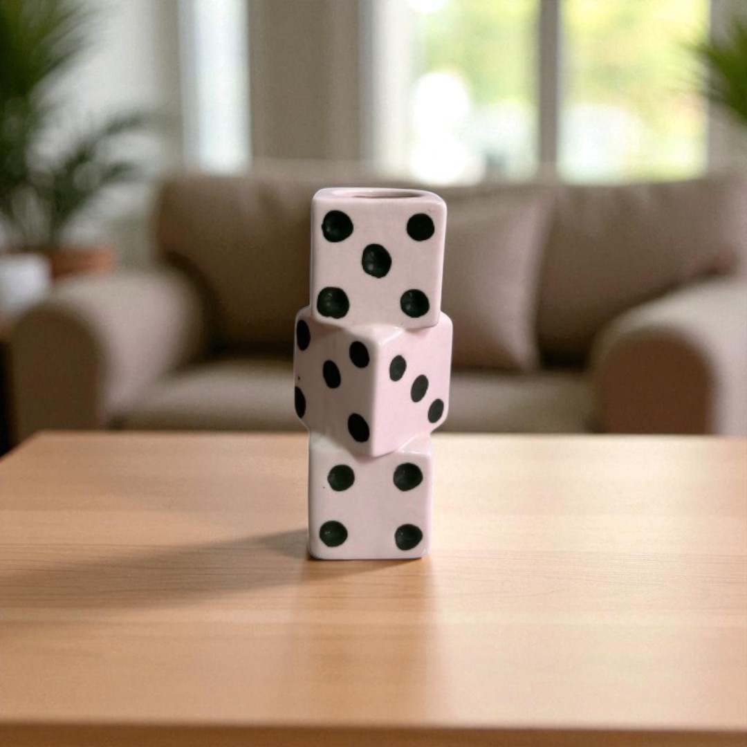 Stacked Dice Ceramic Vase