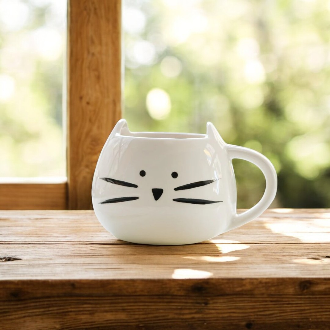 Cute Cat Coffee Mug - Set of 2