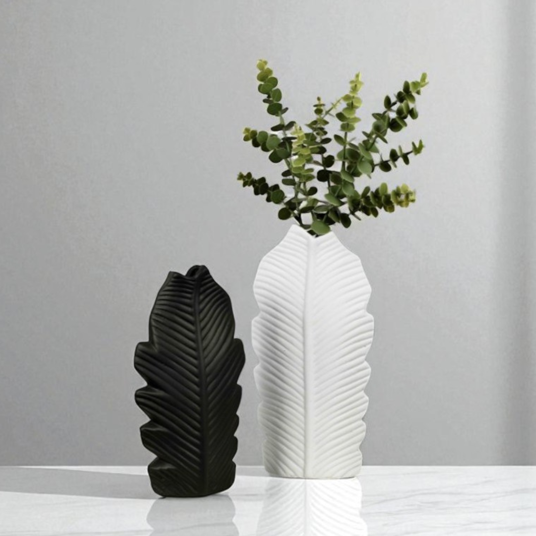 Sculpted Leaf Vase - Set of 2
