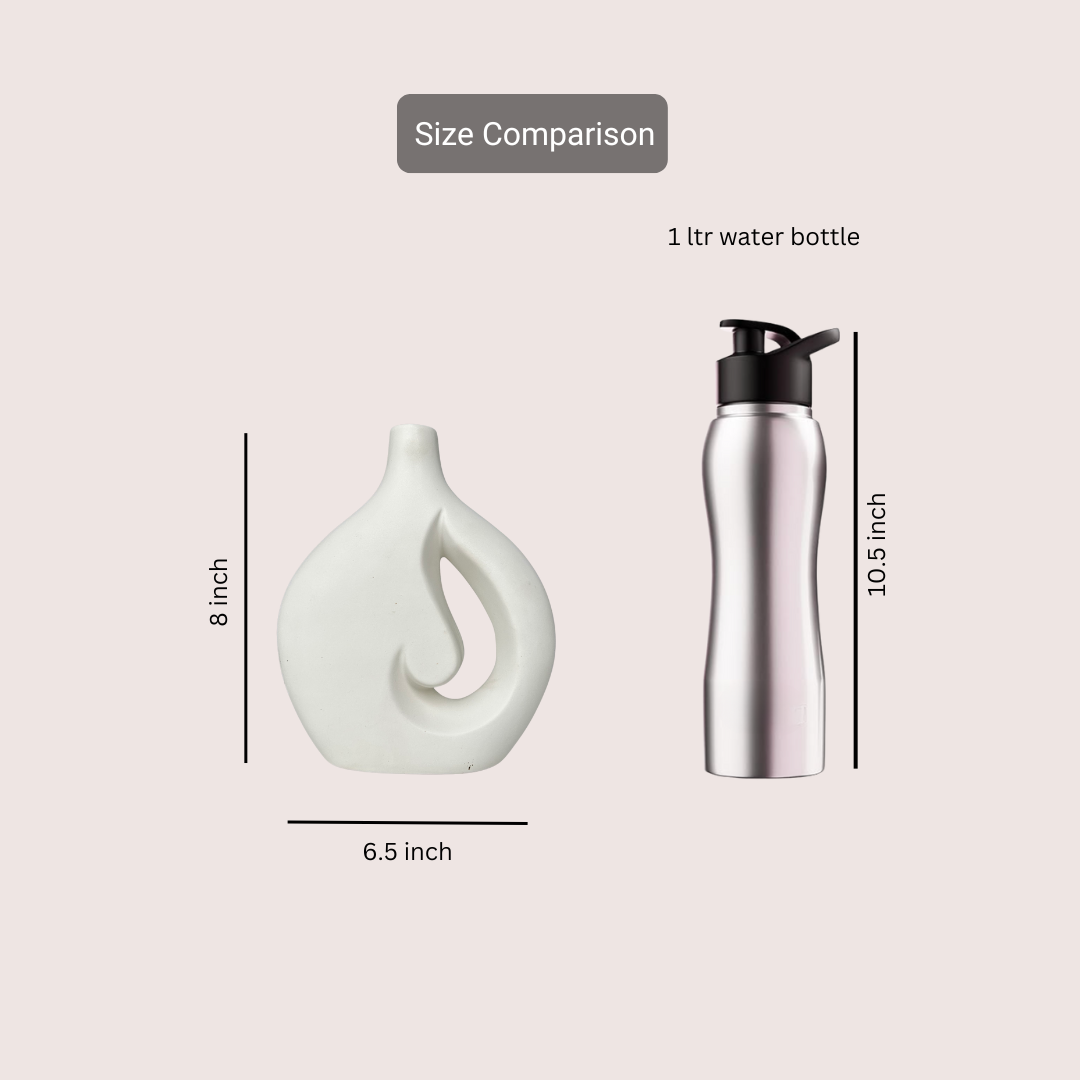 Serenity Swirl Ceramic Vase (White)