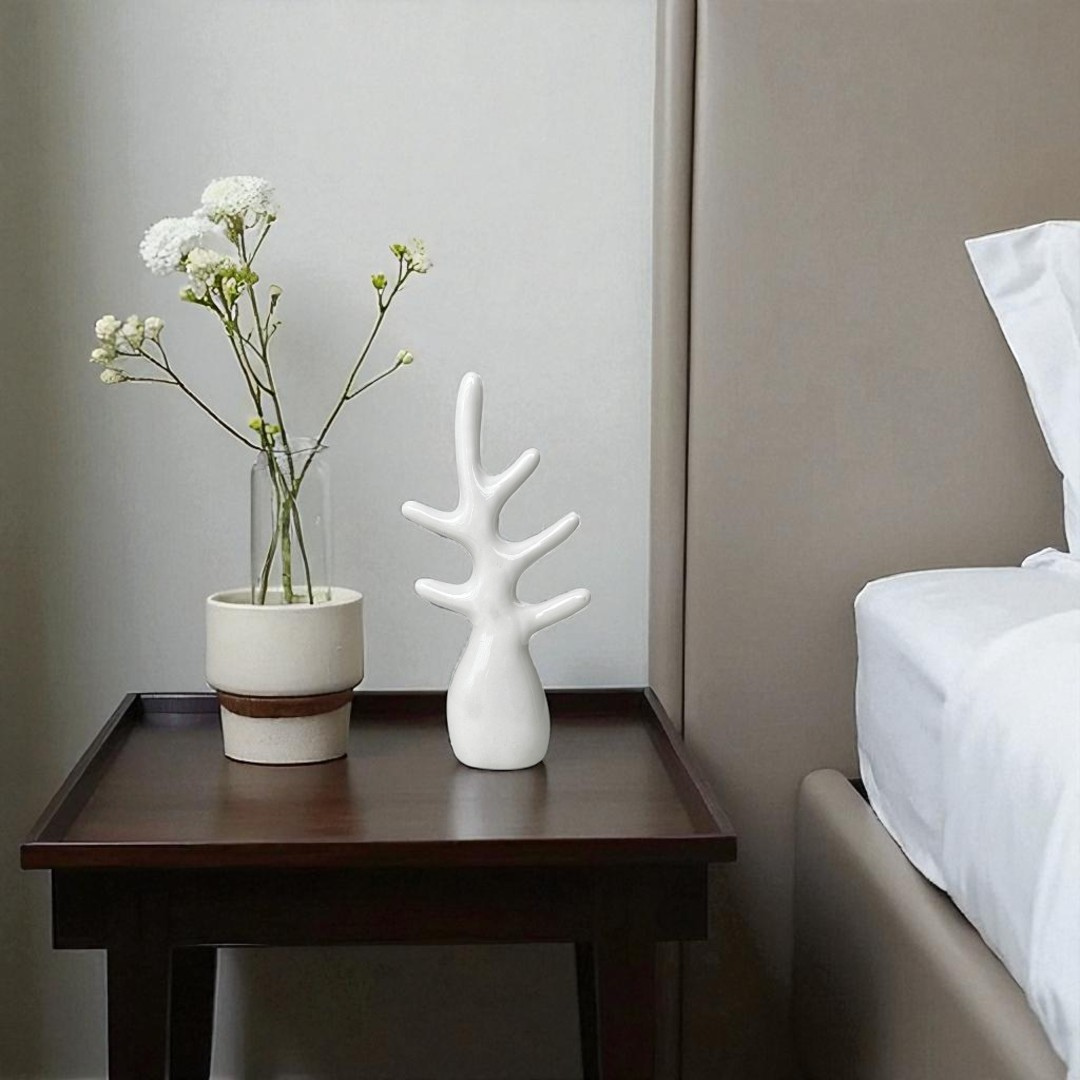 Modern Abstract Tree Branch Sculpture - White