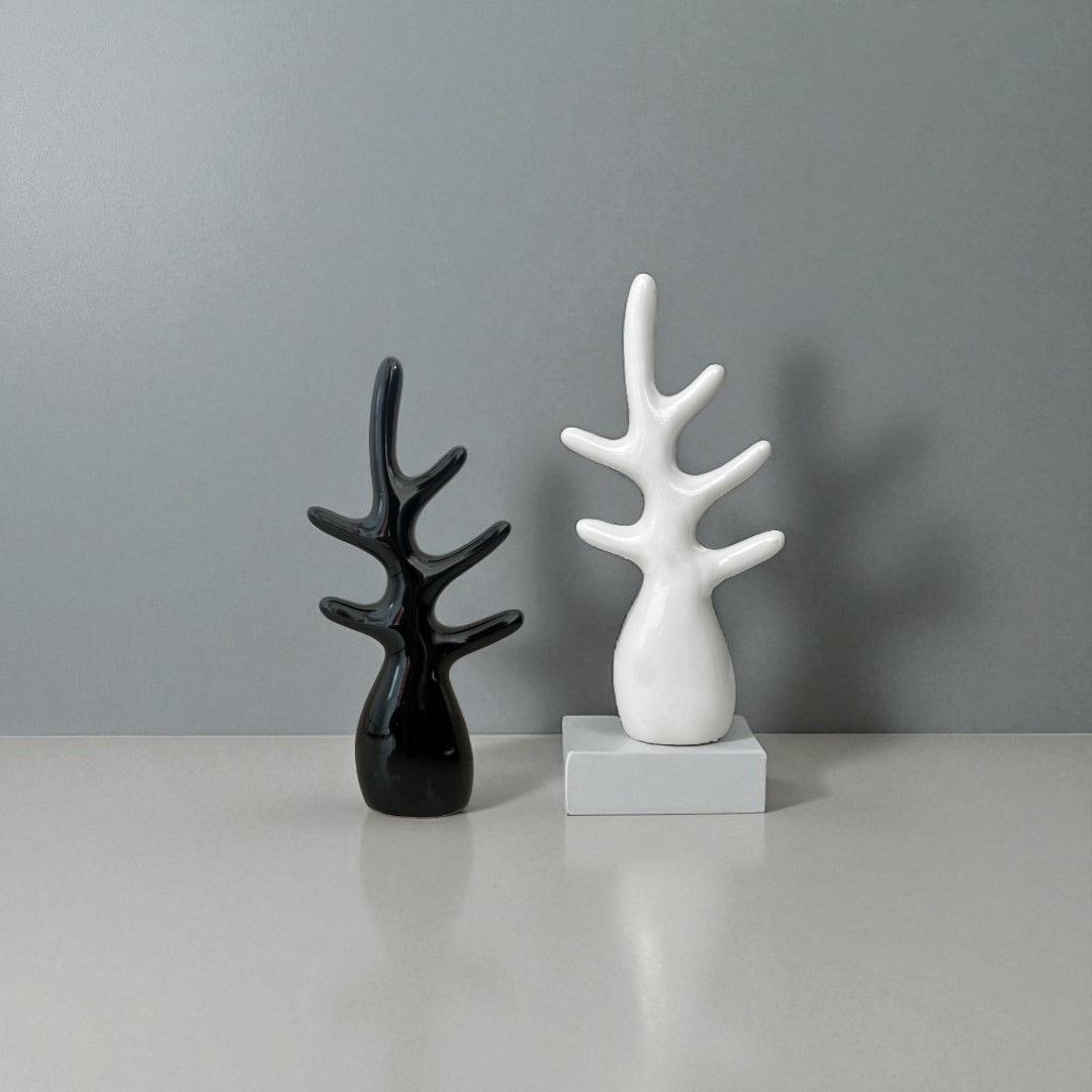 Modern Abstract Tree Branch Sculpture - Set of 2