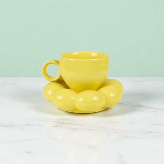 Yellow Cloud Mug & Saucer