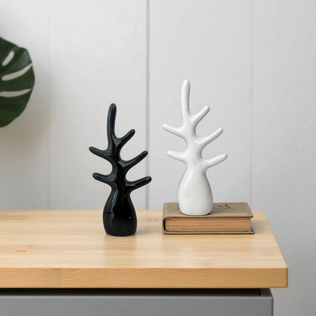 Modern Abstract Tree Branch Sculpture - Set of 2