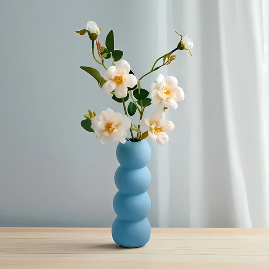 Bubble Ceramic Vase - Matte Blue
