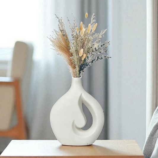 Serenity Swirl Ceramic Vase (White)