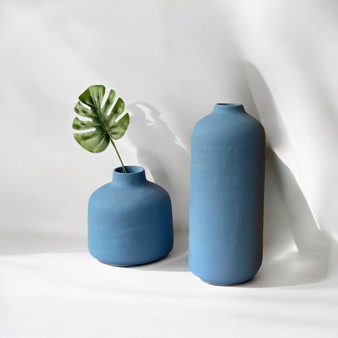 Navy Bloom Vase