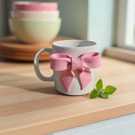 Pink Bow Ceramic Mug