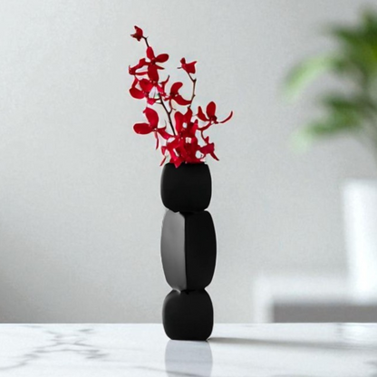 Onyx Stack Ceramic Vase - Set of 2