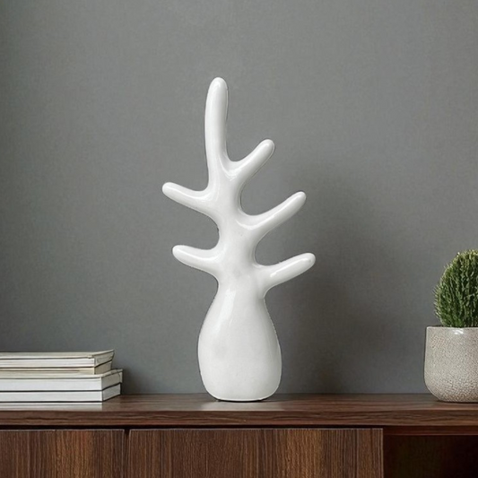 Modern Abstract Tree Branch Sculpture - White