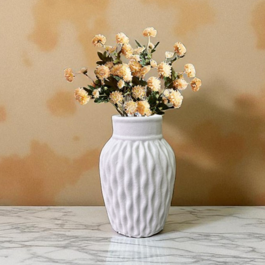 Wavy Textured Vase - Pale Gray