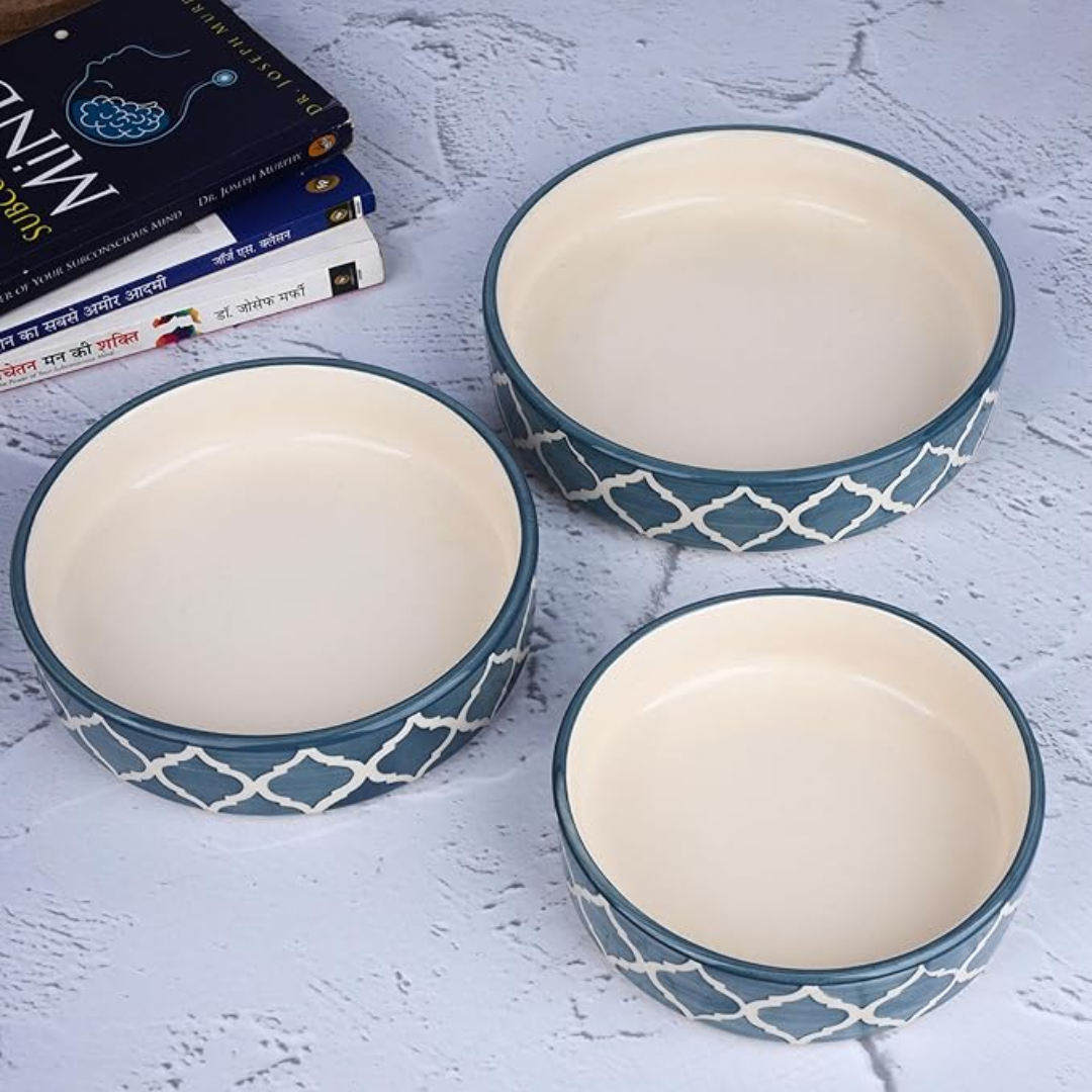 Arabesque Charm Salad Bowls (Set of 3)