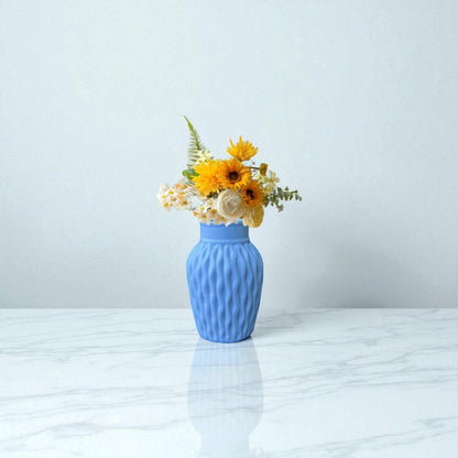 Wavy Textured Vase - Sky Blue