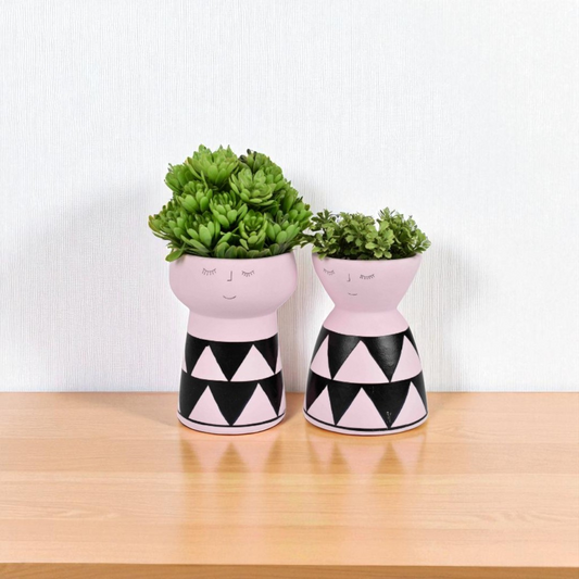 Cute Couple Face Vase - Set of 2