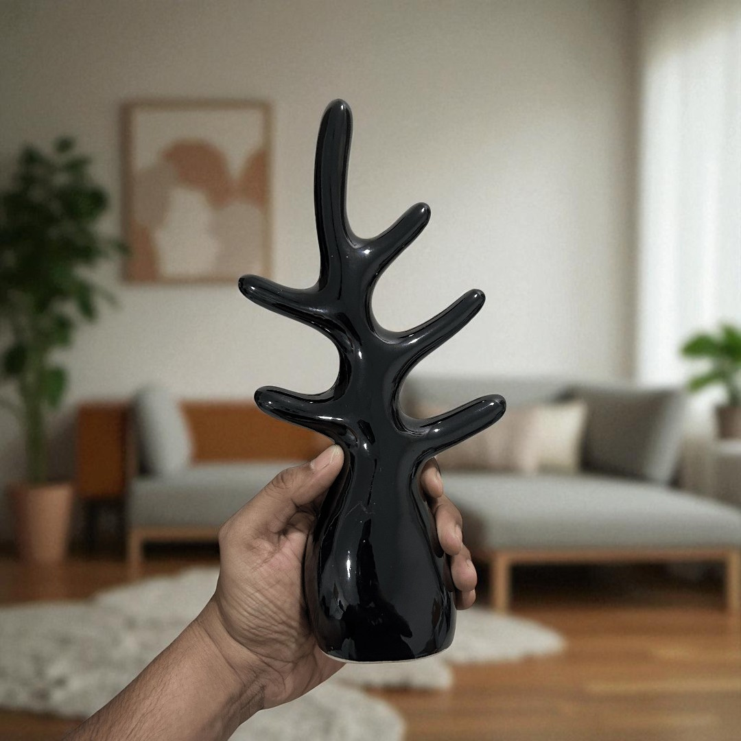 Modern Abstract Tree Branch Sculpture - Black