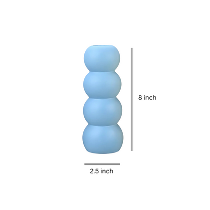 Bubble Ceramic Vase - Matte Blue
