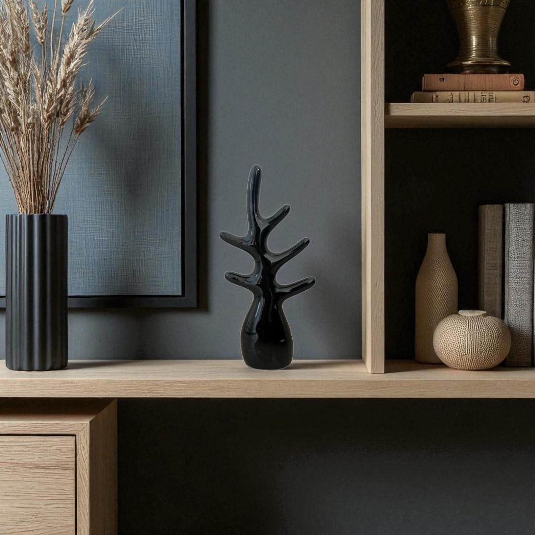 Modern Abstract Tree Branch Sculpture - Black
