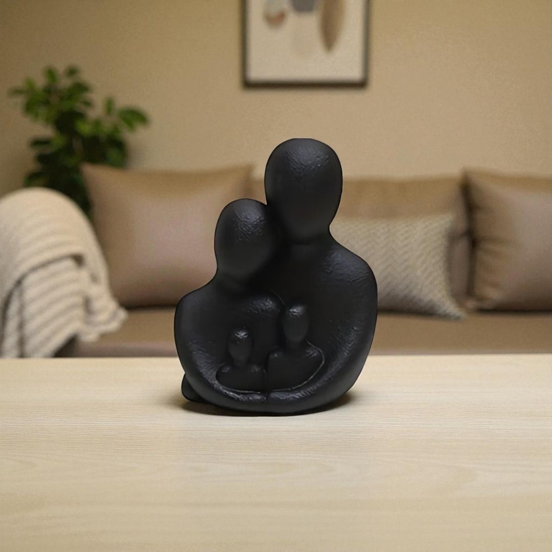 Miniature Family Love Sculpture - Black