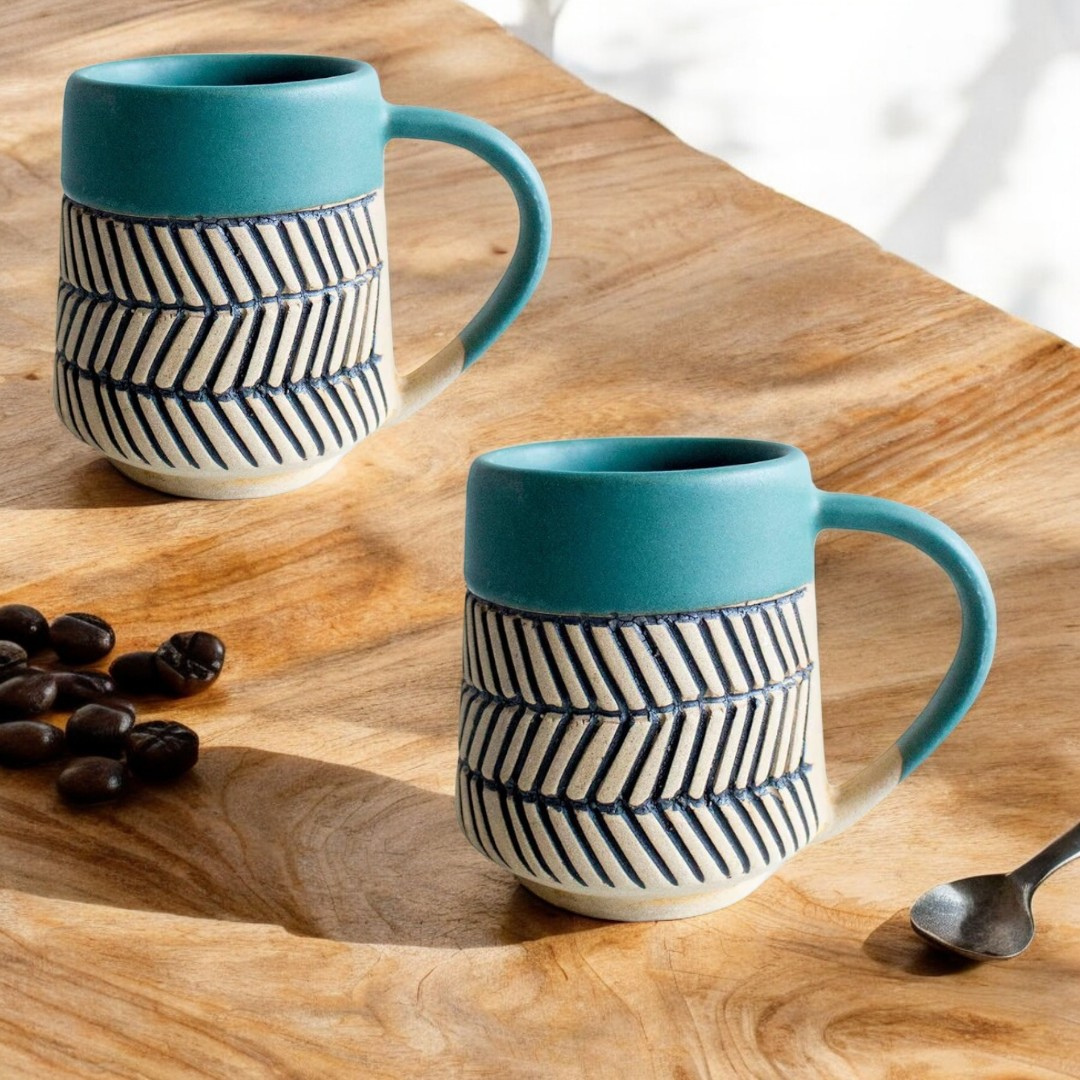 Azure Leaf Mug